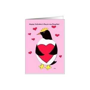 Penguin Love for my Daughter on Valentines Day Card