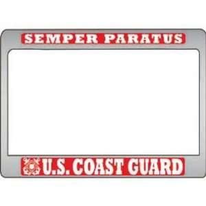  U.S. Coast Guard Motorcycle License Plate Frame Red 