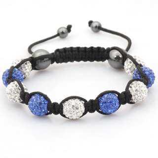 9pcs 10mm Pave Disco Ball Bracelets Crystal Friendship Bracelet + Gift 
