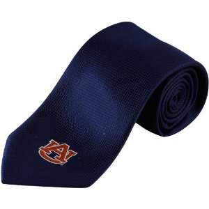  NCAA Auburn Tigers Navy Blue Woven Silk Tie: Sports 