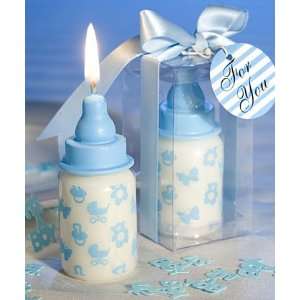  Set of 72 Blue Baby Bottle Candle Favors: Home & Kitchen