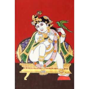  Baby Krishna   Water Color Mysore Painting on Paper 