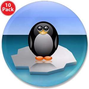  3.5 Button (10 Pack) Cute Baby Penguin 