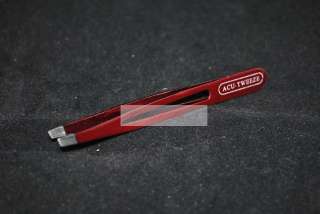 Acu Tweeze Hollow Center Red Polished Steel Tweezer  