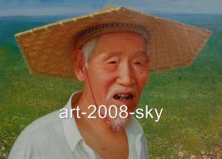 Original Oil painting Portraits artchinese old manon canvas 24x36 