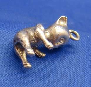 Vintage English Silver Articulated Teddy Bear (Cat??) Charm  