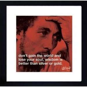  FRAMED Bob Marley Reggae Wisdom Quote Rasta 16X16 Poster 