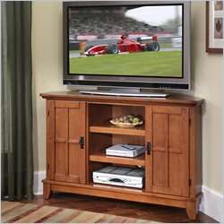 Home Styles Arts & Crafts Corner TV Stand in Cottage Oak Finish 