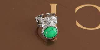   Gemstone Armor Knuckle Cocktail White Gold GP Arty Ring g150 2  