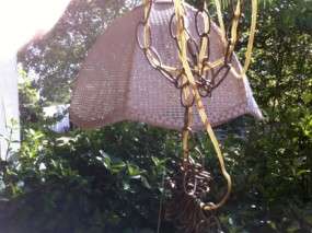 Vintage Chic Shabby Hanging Wicker Swag Lamp Shade  
