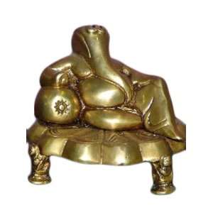   Relaxing Brass Ganesh Statue India God Murti 5 Inch: Home & Kitchen