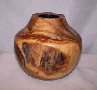 ARTIST SIGNED Carved Wood Vase Sculpture M ROEMER Aspen  