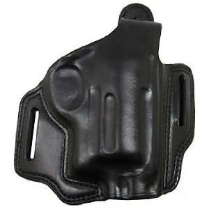  Bianchi 5 Black Widow Leather Holster, Plain Black, Right 