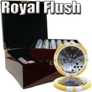 750 Ct Royal Flush 14 Gram Poker Chip Set in Mahogany 