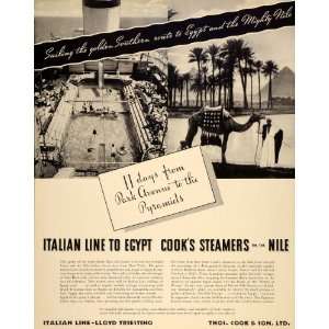  1934 Ad Italian Line Lloyd Triestino Egypt Nile River 