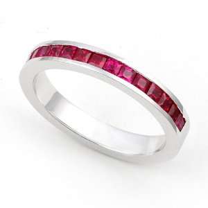  Platinum Channel set Ruby Wedding Band Ring, 13.5 Juno 