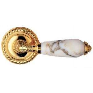   Dummy Door Lever and Rose, White Marble Lever Handle