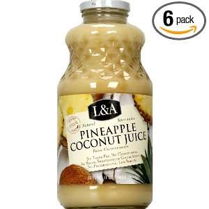Coconut Pineapple Juice, 32 Ounce (Pack of 6)  Grocery 