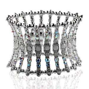    Trendy Silver Crystal Stretch Bracelet Fashion Jewelry: Jewelry