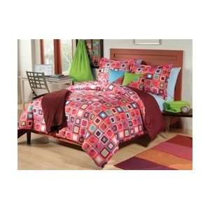  Pink Mosaic Dorm Bedding Set (Includes 8 Pieces!): Home 