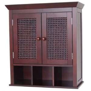  6018 Cane Two Door Wall Cabinet with Cubbies: Furniture & Decor