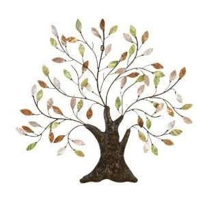   Metal Tree With Shell Leaves Wall Decor Sculpture: Home & Kitchen