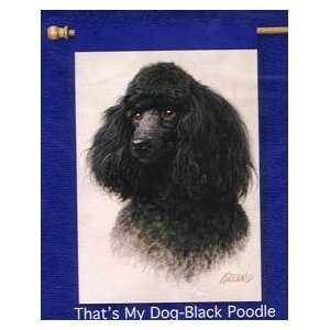  Black Poodle Dogs by Killen Lg House Flag or Banner: Patio 