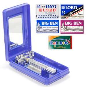 Weishi Heavy Duty Safety Razor And Travel Case :: 9306 G + 35 Double 