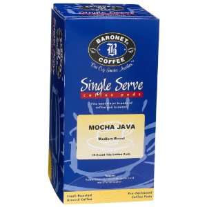 Baronet Coffee Baronet Mocha Java Coffee Pods, 18 Count Boxes (Pack of 