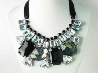   Rhinestone Geometric Shapes Trendy Fashion Jewelry Necklace Bib  