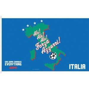  Italy Soccer ESPN 2010 World Cup 3x5 Flag: Sports 