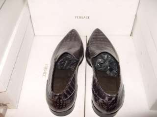 AUT VERSACE SIZE10½ 43½ CROCODILE LEATHER SHOES LOAFERS  