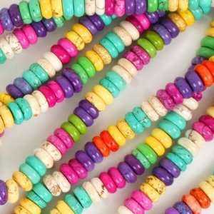  12mm Multi Colored Dyed Howlite Rondelle Beads Arts 