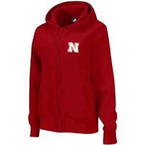 NCAA adidas Nebraska Cornhuskers Ladies Scarlet Primary Logo Full Zip 