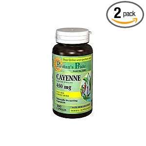  2 BOTTLES Cayenne Pepper 450mg 200 total Capsules Capsicum 