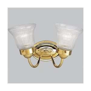   Brass Economy Fluted Glass Traditional / Classic 2 Light Bathroom