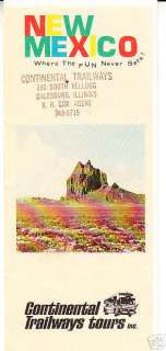 New Mexico Continental Trailways Bus Travel Tours 1970  