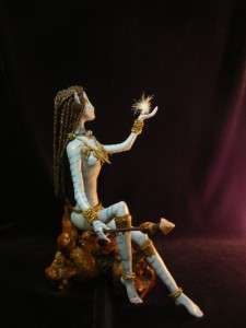 OOAK Navi Avatar Neytiri Fantasy Art Sculpture Polymer Clay Handmade 