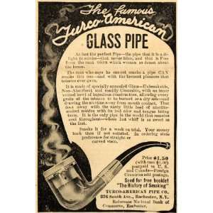 1907 Ad Turco American Pipe Co. Glass Pipe Tobacco   Original Print Ad
