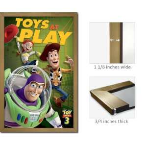  Gold Framed Toy Story 3 Poster Trio Toys At Play Fr6197 