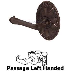 Passage claw foot left handed lever with oval floral rosette in oil ru