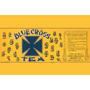  Blue Cross Tea 12X18 Art Paper with Gold Frame: Home 