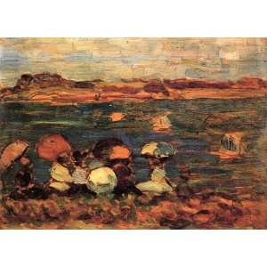 Oil Painting: Beach Scene St. Malo: Henri De Toulouse Lautrec Hand Pai 