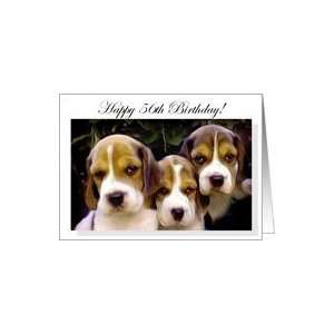  Happy 56th Birthday Beagle Puppies Card Toys & Games