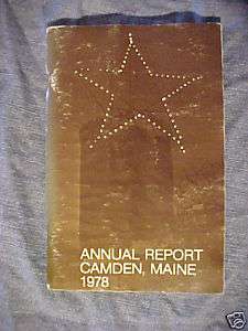 CAMDEN MAINE 1978 Town Report Mount Battie Tower Star  