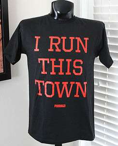 PUMA I Run This Town T Shirt sz M Medium Black Red Official Sport 