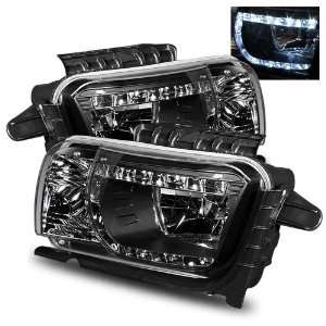  2010 2011 Chevy Camaro Black Headlights /w DRL: Automotive