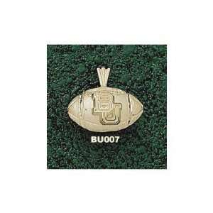  Baylor Bears Solid 10K Gold BU Football Pendant 