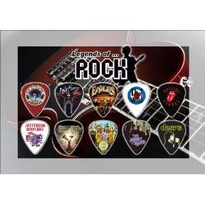  Legends of Rock Guitar Pick Display   Premium Celluloid Tribute 