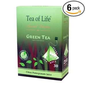 Tea Of Life Green Tea Series,Citrus Pomegranate Juice, 30 Count Tetra 